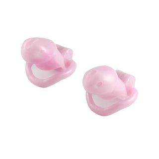 You are looking at an image of Pink Slick Tiny Silicone Cock Cage with non-porous surface