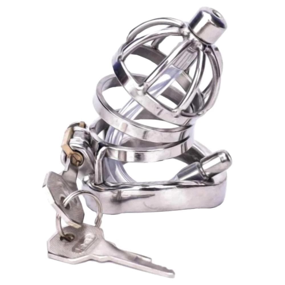 Chastity cage for men with stainless steel construction