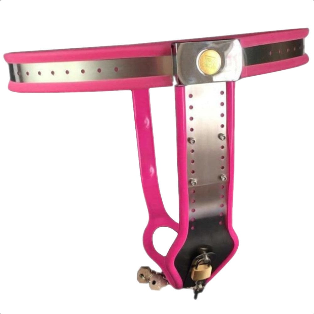Observe an image of Total Submission Female Chastity Belt with adjustable waistline