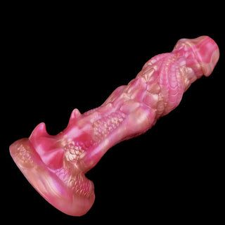 Image of the dragon dildo with suction cup for hands-free riding on any flat surface.