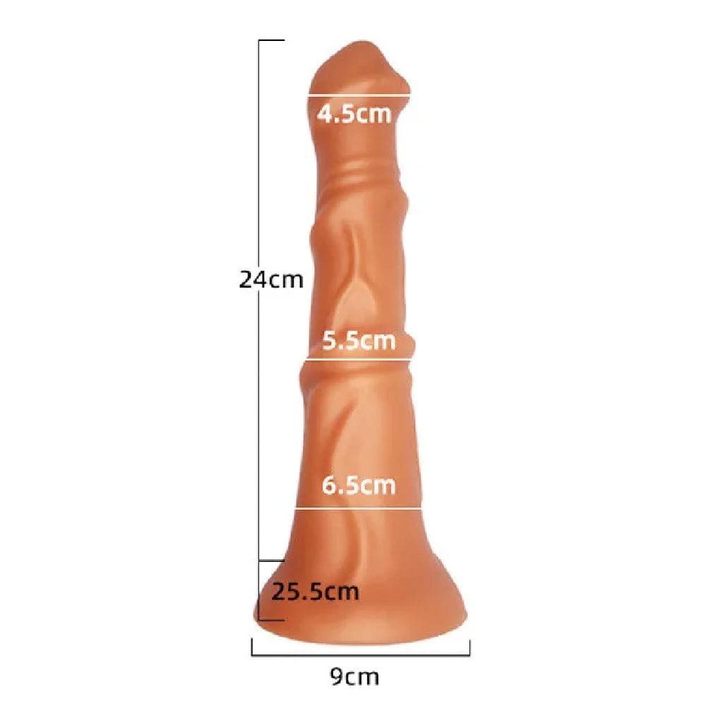 A picture of a horse dildo with a lifelike aesthetic and soft, flexible material that adapts to your body for comfort, ideal for those who appreciate a substantial presence.