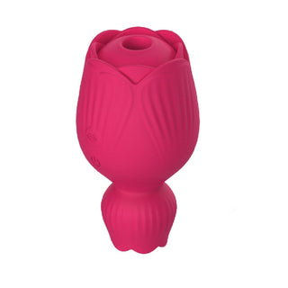 Displaying an image of the 120g Rose Licking Nipple Sucker Vibrator featuring magnetic charging for uninterrupted use.