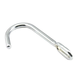 Silver anal hook made for secure and intense experiences, ideal for BDSM exploration.