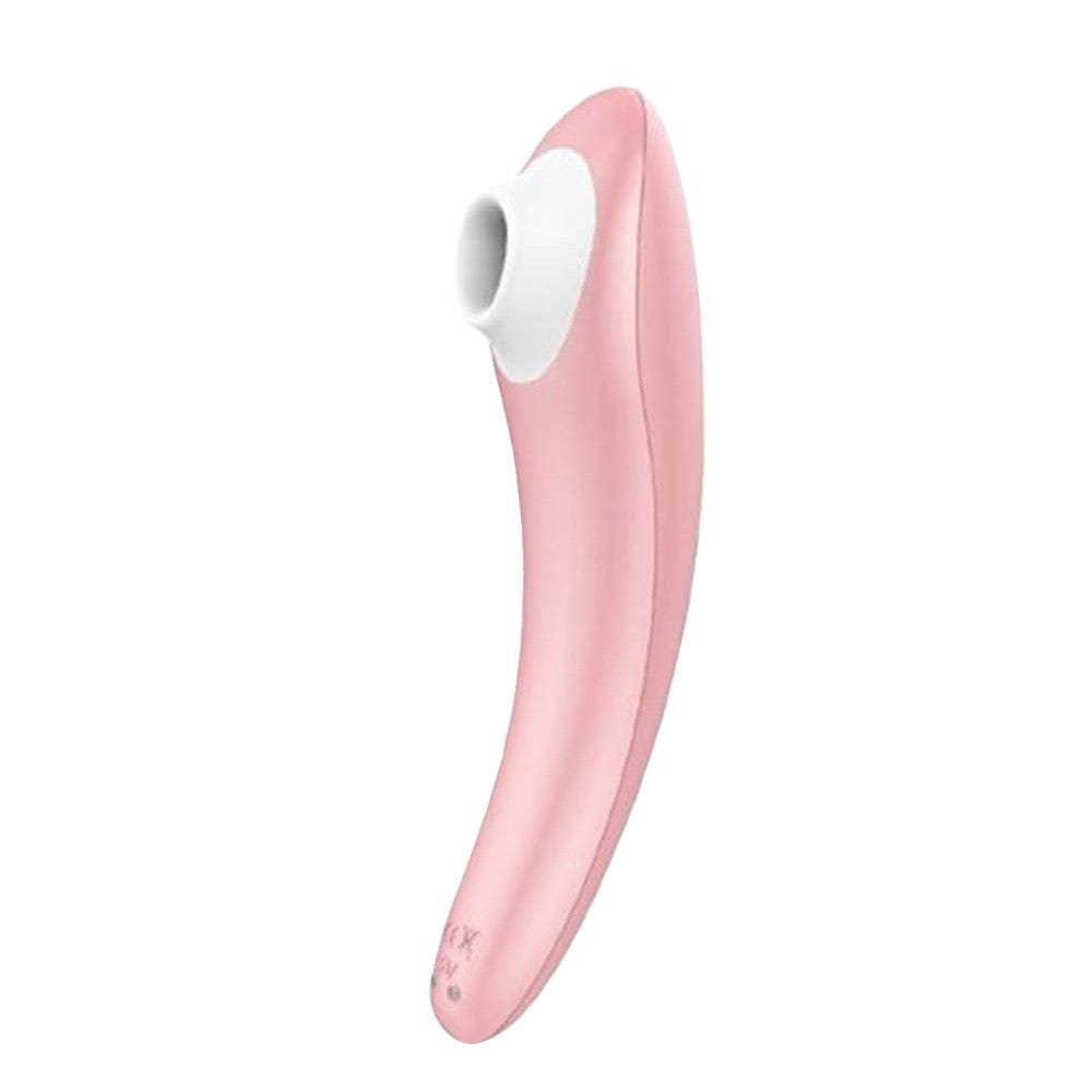 This is an image of Chic Tit Toy Portable Stimulator Vibrator Nipple Sucker demonstrating five vibration and suction settings