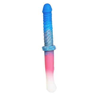 Revel in the visual appeal of this tri-color dildo while indulging in a range of sensations.