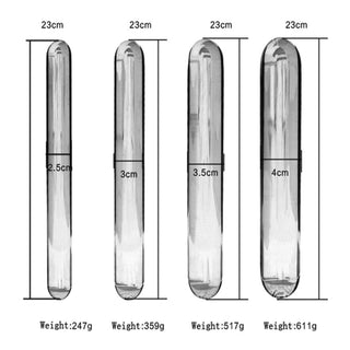 This is an image of Elegant Glass Dildo Rod Double, a borosilicate glass dildo for blissful massage.