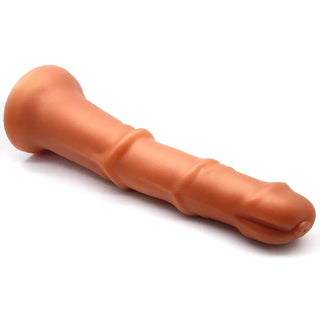 This is an image of a lifelike horse dildo with a 2.6-inch diameter for fullness and a suction cup base for hands-free exploration.