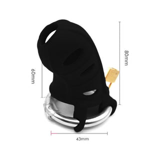 This is an image of the Mad Hat Kinky Silicone Cock Cage Bondage Toy, showcasing the soft touch of the silicone material and its flexibility.