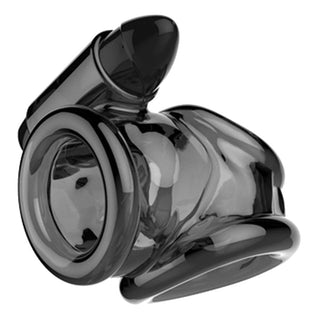 This is an image of Maintained Erection Vibrating Cock and Ball Ring showcasing its comfortable fit and integrated bullet vibrator.