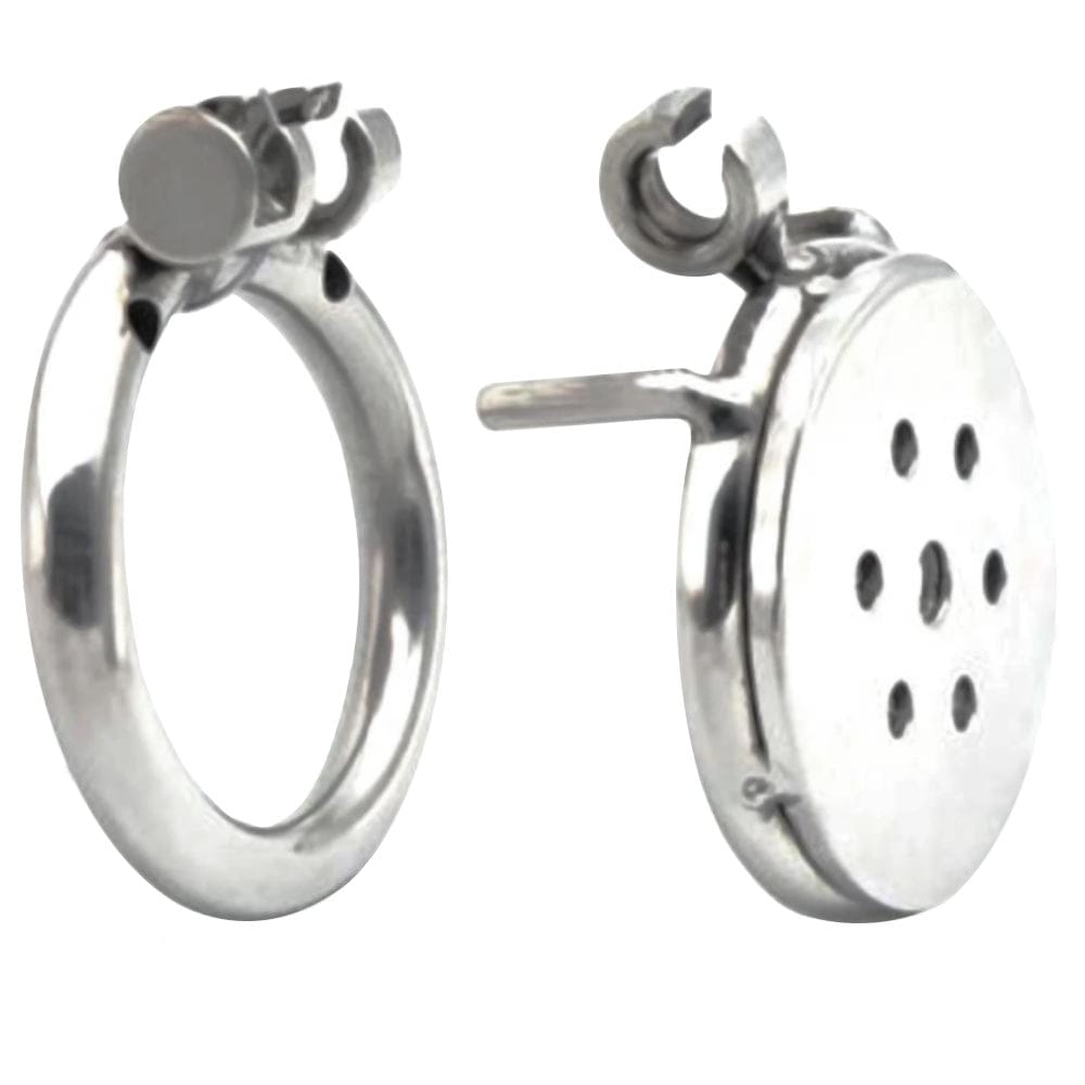 Male Chastity Device - Stainless steel cage with unique flat design for unparalleled obedience.