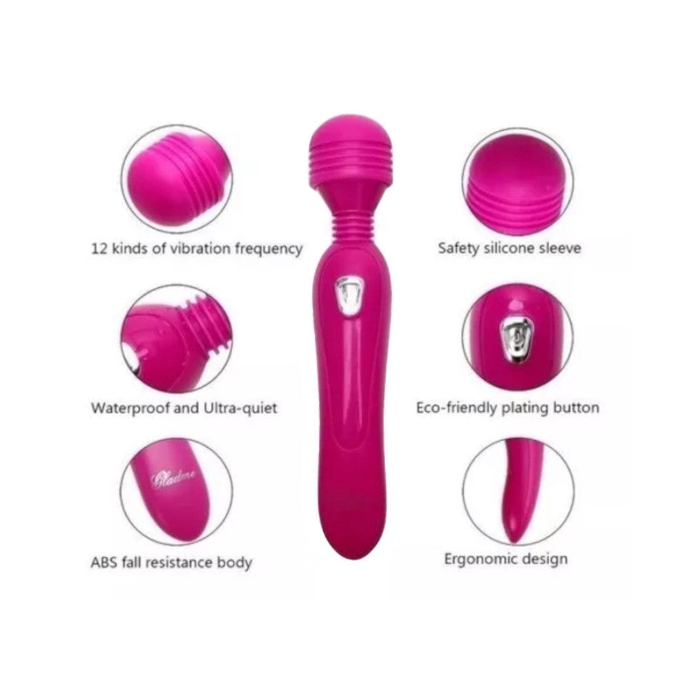 Featuring an image of Handheld 12-Speed Magic Wand with a soft silicone texture providing a sensual feel during intimate moments.
