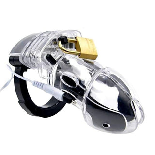Check out an image of Electric High Intensity Shock Chastity Cage in clear color.