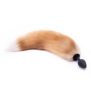 A picture of the Fox Tail plug made from premium silicone and stainless steel materials.