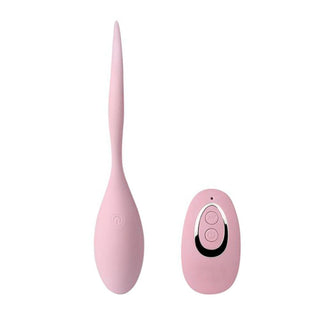 Showing the compact size of the Sperm-like Vibrating Kegel Balls 2pcs Set with ergonomic design.