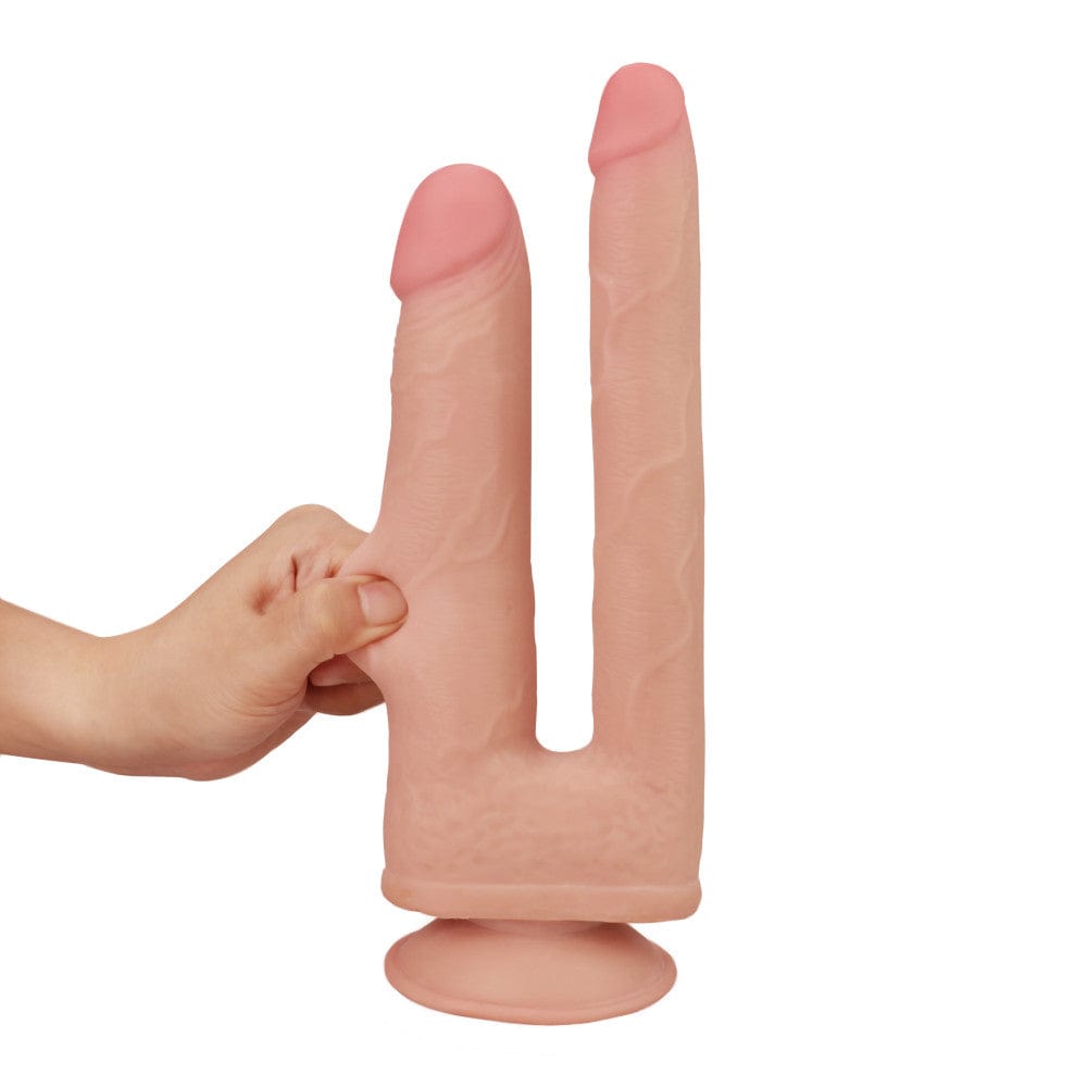 Take a look at an image of a 9-inch soft dildo with realistic features for intense orgasms.