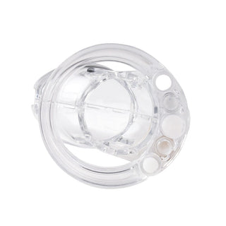 Displaying an image of Cum Spectator Resin Cage, a must-have for those ready to embrace submission, control relinquishment, and the thrilling dynamic of chastity play.