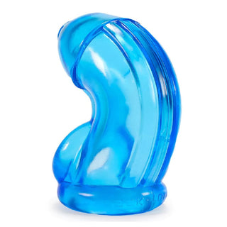 Transparent Erection Correction Silicone Holy Trainer Chastity Cage displayed, emphasizing its safe and comfortable TPR material.