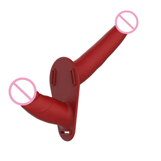 Passionate Red Double Ended Dildo And Harness Set - Premium silicone material for a smooth and body-safe feel.