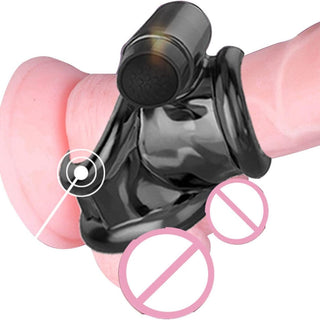 Presenting an image of Maintained Erection Vibrating Cock and Ball Ring made from body-safe TPE and ABS materials for a premium feel and ultimate safety.