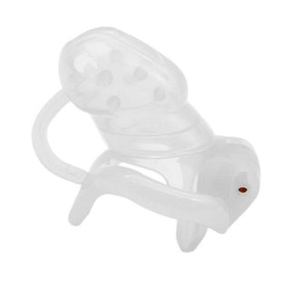 What you see is an image of the translucent white Faithful Captain Silicone Cock Cage for intimate games.
