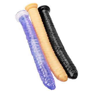 Take a look at an image of Tentacle Monster Suction Cup Dildo 15 Inch in black color with scaly texture for intense pleasure.