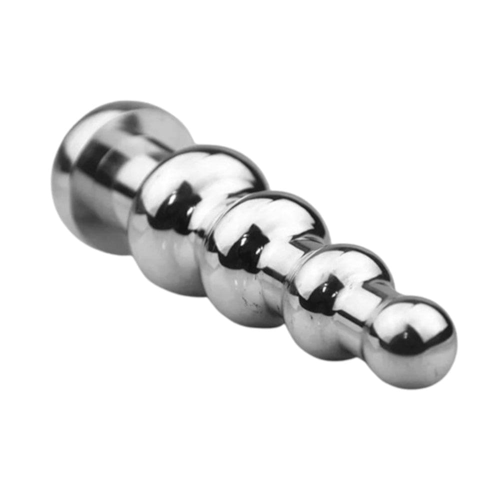 Check out an image of the specifications of Gradual Dilation Metallic Rectal Beads, featuring silver color and high-quality stainless steel material.