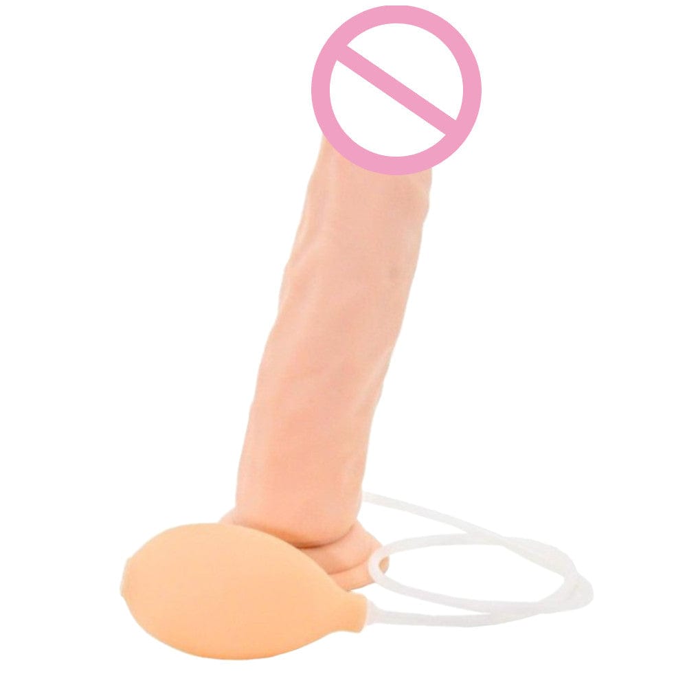 What you see is an image of Rubber Dildo Jizz Releasing 8 Inch Squirting, a lifelike dildo that squirts for added pleasure.