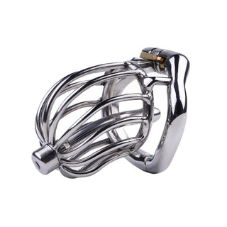 Featuring an image of Classic Birdcage Steel Urethral Tube Cage in medical-grade stainless steel.
