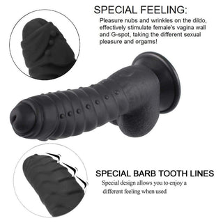 This image shows a textured and flexible anal plug designed for intense pleasure and stimulation.