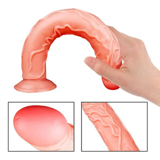 Take a look at an image of the Extreme Anal Dildo Superb 14 Inch Long With Suction Cup, a bendable toy for all your unruly desires.