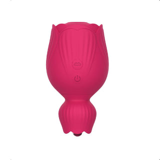This is an image of the compact, easy-to-use Rose Licking Nipple Sucker Vibrator with ten distinct vibration modes.