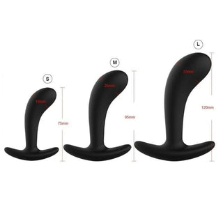 This is an image of Flared Base Butt Plug Men Silicone Anal Training Kit 3pcs trio designed for comfort, safety, and unforgettable pleasure.