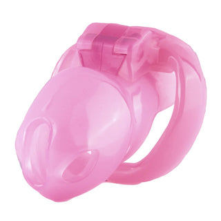 An image showing the high-quality resin material of the Sissy Pink Clit Flat Cock Cage Silicone Resin Holy Trainer V4 for durability and comfort.