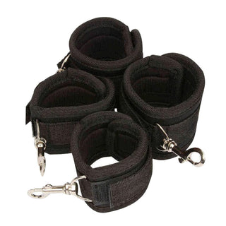 Adjustable bed straps with seven rings for versatile bondage scenarios