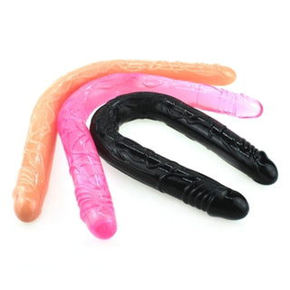 This is an image of Get Your Fill 19 Inch Double Headed Dildo Strap On Sex Toy with twin heads for double the fun.