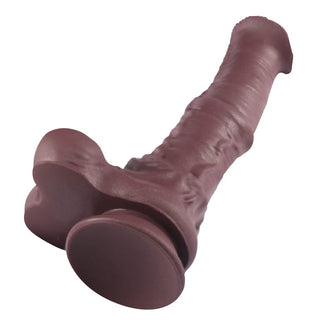 An image displaying the realistic detailing of the Regal Chocolate Horse Dildo, inviting you to embrace the beast within for a wild ride of pleasure.