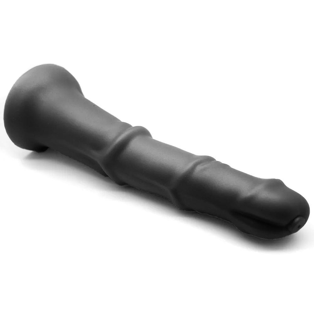 A picture of a realistic horse dildo designed for targeted G-spot, prostate, or deep anal play, offering a balance of softness and firmness for comfort and pleasure.