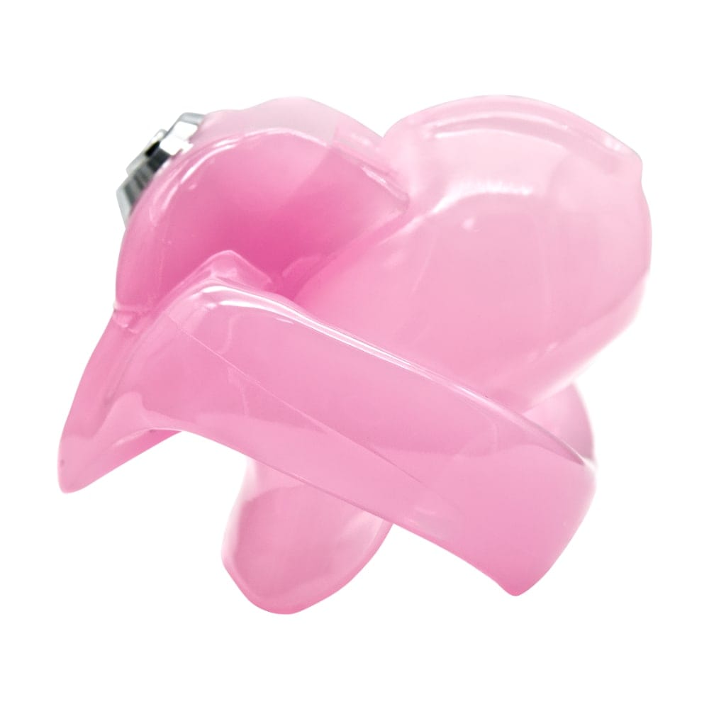 What you see is an image of Pink Silicone Clit Sissy Chastity Cage Holy Trainer V5 in adorable pink hue for comfortable wear.