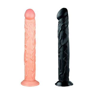 Pictured here is an image of Extreme Anal Dildo Superb 14 Inch Long With Suction Cup in black color, made of medical-grade silicone.