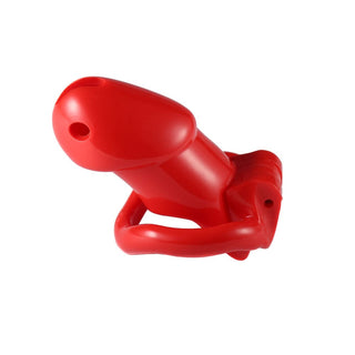 Check out an image of Pink Slick Tiny Silicone Cock Cage with included lock and keys