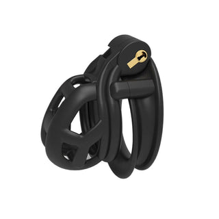 Here is an image of Cobra Chastity Device Black Resin, perfect for exploring orgasm control and dominance/submission in relationships.