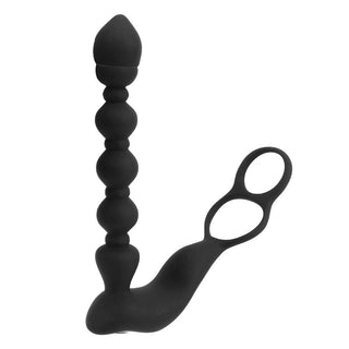 What you see is an image of Double Lock Ring Butt Plug with dual rings and beaded plug for maximum pleasure.