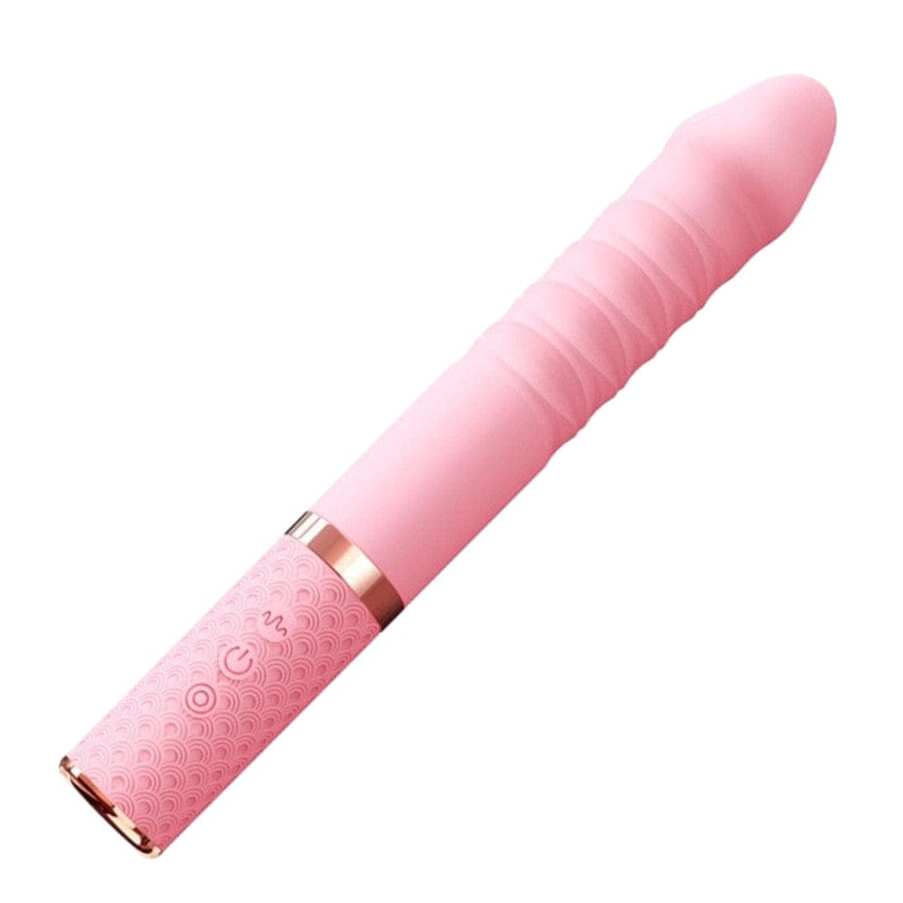 Featuring an image of Enchanted Wand Pumping Thrusting Dildo Vibe, a multifaceted intimate toy designed to cater to every secret longing.