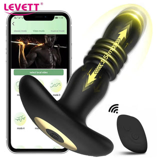You are looking at an image of Remote Controlled Thrusting Anal Plug with 10 thrusting speeds and 10 vibration modes.