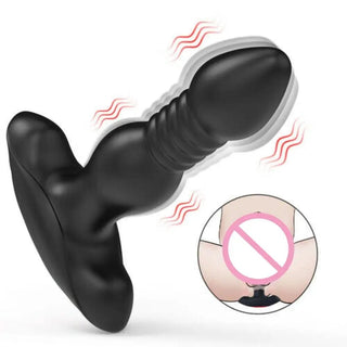 Image of Thrusting Anal Plug crafted from body-safe material with tapered tip and bulbs for unique pleasure.