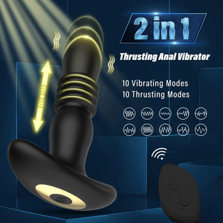 Take a look at an image of Remote Controlled Thrusting Anal Plug with two motors for power and full coverage.