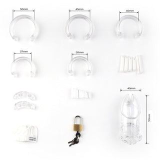 Check out an image of Touch-Me-Not Plastic Cage recommended for chastity intermediates with escape-proof design.