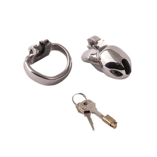 This is an image of Steely Small Holy Trainer V4 Chastity Cage, crafted from high-quality metal for comfort and durability.