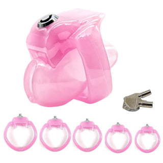 In the photograph, you can see an image of Pink Silicone Clit Sissy Chastity Cage Holy Trainer V5 offering lightweight comfort and security.