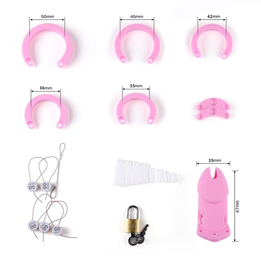 This is an image of Soft Chamber Sissy Silicone Male Chastity Cage for exploring intimate pleasure